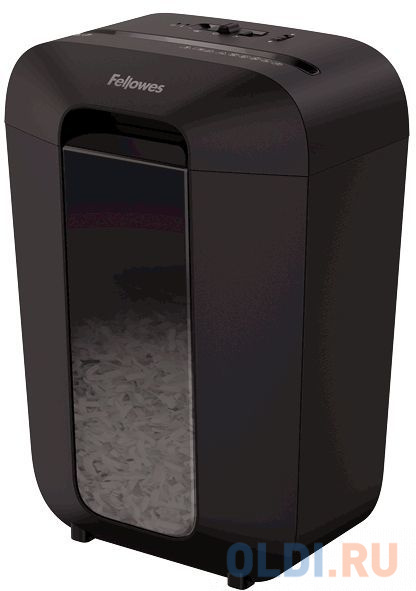 Шредеры Fellowes  ОЛДИ Шредер Fellowes PowerShred LX70 черный (секр.P-4)/перекрестный/11лист./18лтр./скрепки/скобы/пл.карты