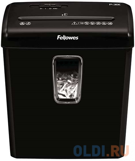 Шредеры Fellowes Шредер Fellowes® Powershred® P-30C, DIN P-4, 4х34 мм, 6 лст., 15 лтр.