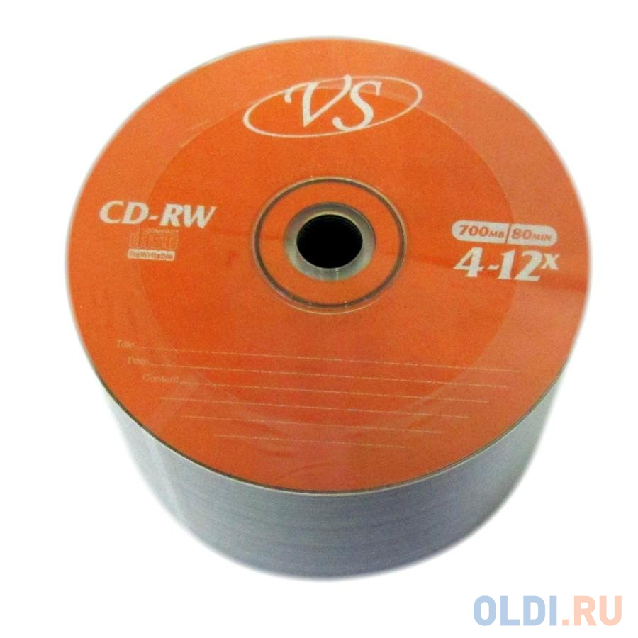 Диски VS CD-RW 700Mb 12x Bulk/50