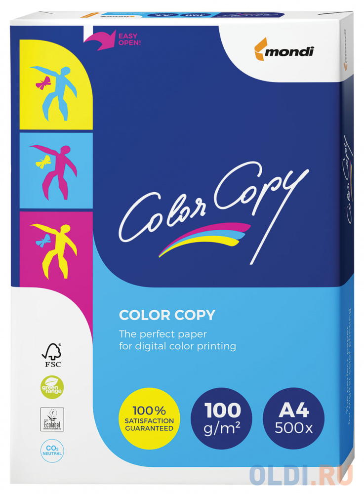 Бумага COLOR COPY, А4, 90 г/м2, 500 л., для полноцветной лазерной печати, А++, Австрия, 161% (CIE)