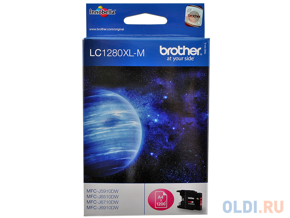 Картридж Brother Bro-LC1280XLM 1200стр Пурпурный