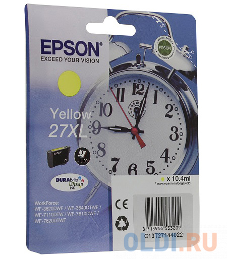 Картридж Epson C13T27144022 1100стр Желтый