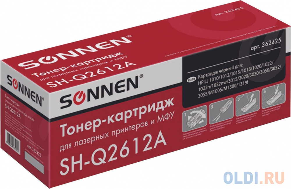 Картриджи для копировальной техники Sonnen Картридж Sonnen SH-Q2612A 2000стр Черный