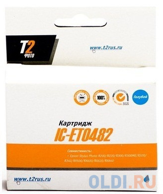 Струйные картриджи T2 Картридж T2 IC-ET0482 430стр Голубой