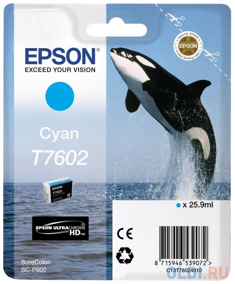 Струйные картриджи Epson Картридж Epson C13T76024010 для Epson SC-P600 голубой