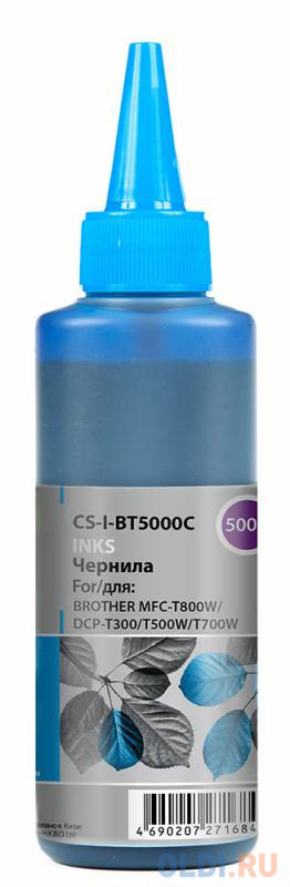 Чернила Cactus CS-I-BT5000C для Brother DCP-T300 DCP-T500W DCP-T700W MFC-T800W голубой 100мл