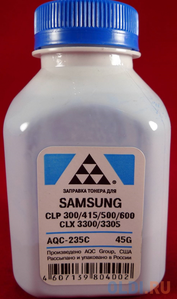 Тонер SAMSUNG CLP 300/315/320/325/360/415/500/510/600/610/660/CLX3300/3305 Cyan (фл. 45г) AQC-США фас.Россия