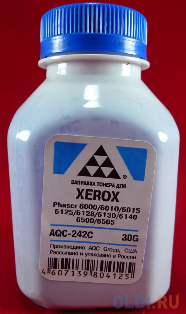 Тонер XEROX Phaser 6000/6010/6015/6125/6128/6130/6140/6500/6505  Cyan (фл. 30г) AQC-США фас.Россия