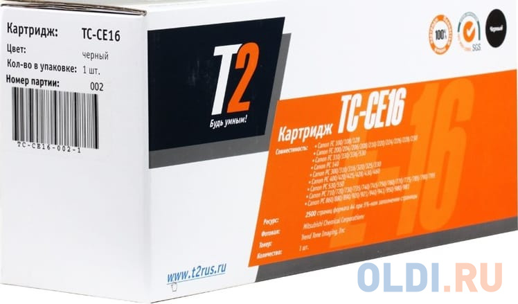 Картридж T2 TC-CE16 2500стр Черный