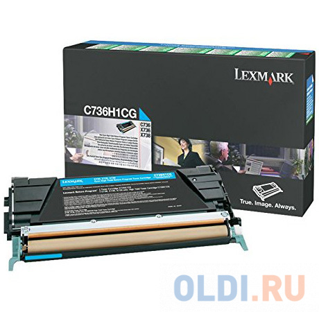 Картридж Lexmark C736H1CG 10000стр Голубой