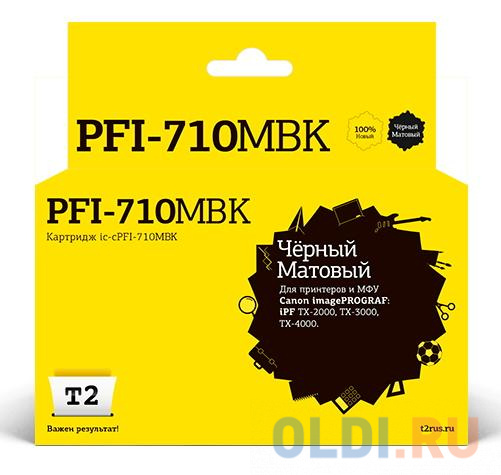 Струйные картриджи T2  ОЛДИ IC-CPFI-710MBK Картридж T2 для Canon imagePROGRAF iPF-TX-2000/TX-3000/TX-4000, матовый черный, с чипом