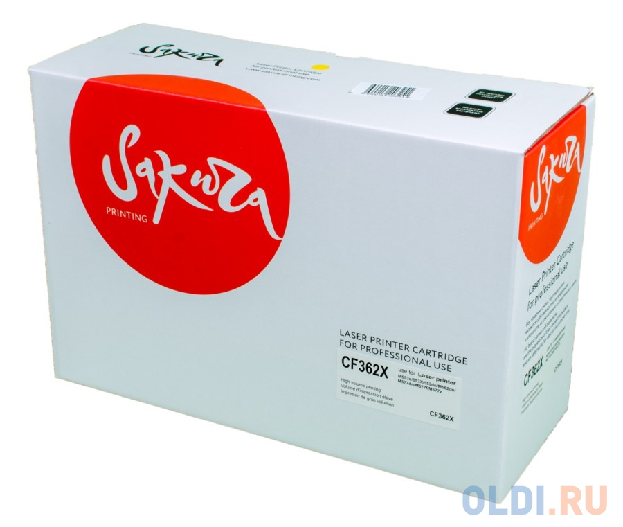 Картридж Sakura CF362X (508X) для HP LJ EntM553n/LJ EntM553X/LJ EntM553dn/LJ EntM552dn, желтый, 9500 к.