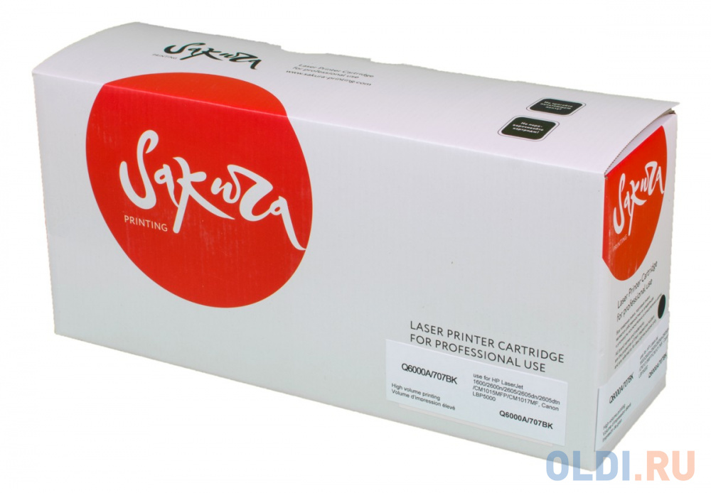 Картридж Sakura Q6000A/707Bk для Canon LJ 1600/LJ2600n/LJ2605/LJ2605dn/LJ 605dtn/CM1015/MFP-CM1017MF, черный, 2500 к.