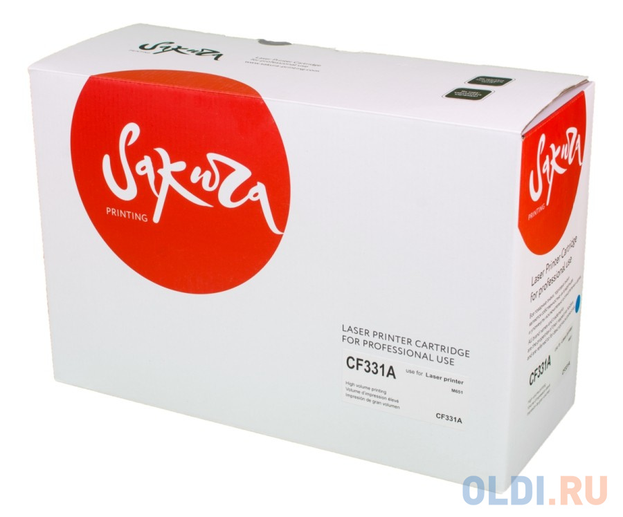 Картридж Sakura CF331A (654A) для HP LJ M651/LJ M651DN/LJ M651N/LJ M651Xh, голубой, 15000 к.