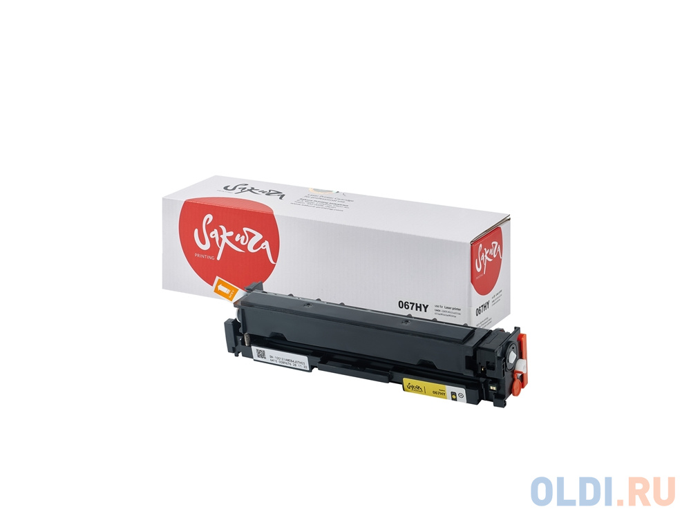 Картридж Sakura 067HY (5103C002) для Canon i-SENSYS LBP631/LBP633/MF651/MF655/MF657, желтый, 2350 к. (чип без счетчика копий)