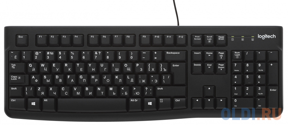 Клавиатура проводная Logitech Keyboard K120 For Business Black USB черный