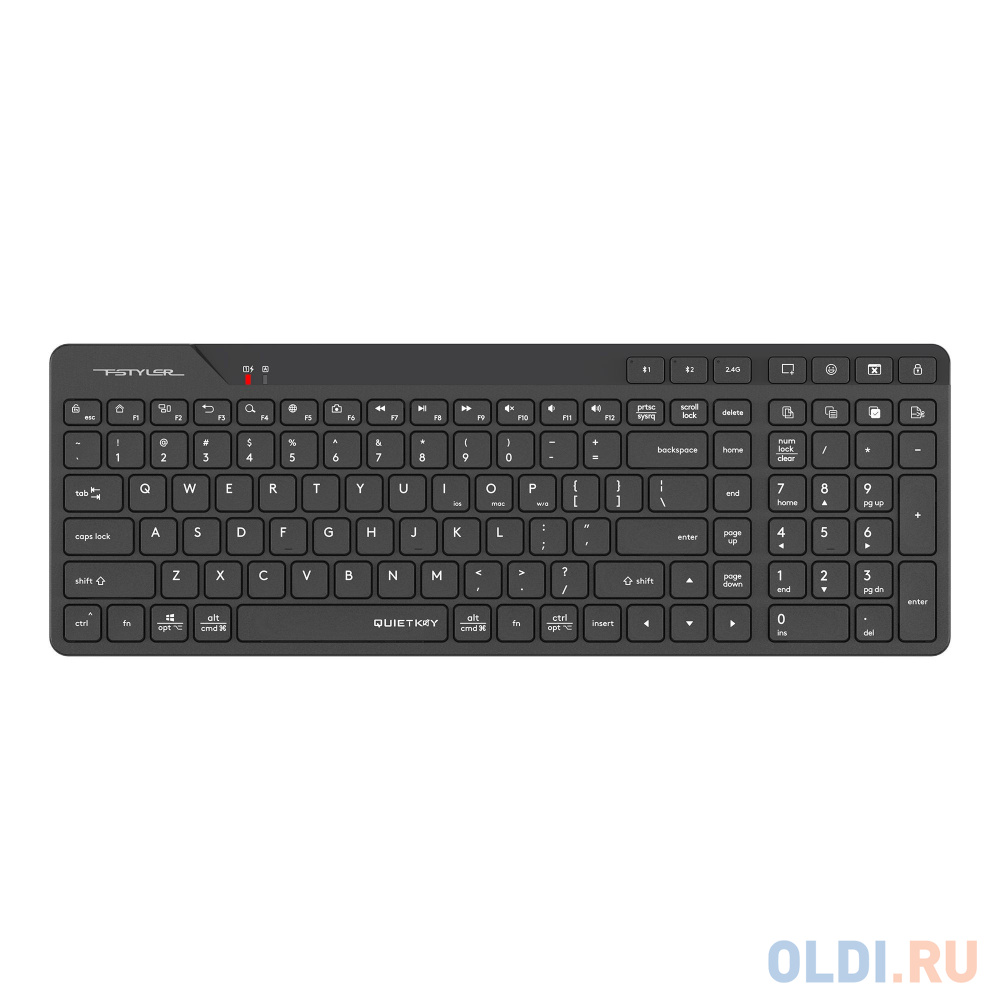 Клавиатура A4Tech Fstyler FBK27C AS черный USB беспроводная BT/Radio slim Multimedia (FBK27C AS)