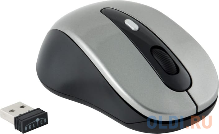 Мышь Oklick 435MW grey/black optical (1600dpi) cordless USB (3but)