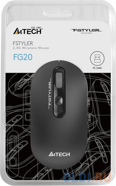 Мыши A4TECH Мышь беспроводная A4TECH Fstyler FG20 серый USB + радиоканал