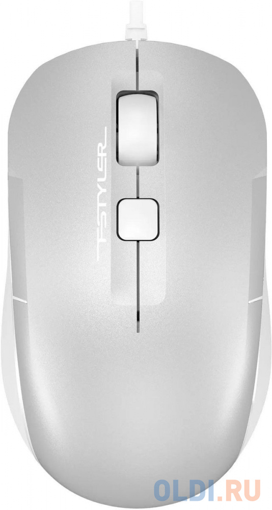 Мышь A4Tech Fstyler FM26 серебристый/белый оптическая (1600dpi) USB для ноутбука (4but)