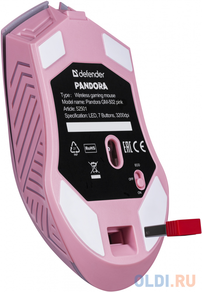 Мышка OPTICAL PANDORA GM-502 52501 PINK DEFENDER