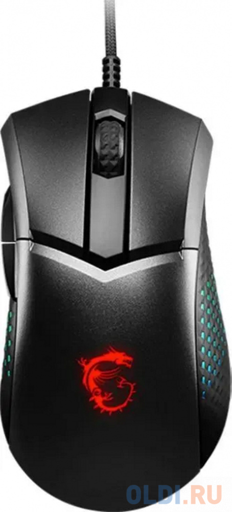 Gaming Mouse MSI Clutch GM51 Lightweight,  Wired, FriXionFree cable, DPI 6400 (max. 26000 by software), 3 Zone RGB lighting, Right handed, 75g,  Black