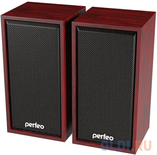   ОЛДИ Perfeo колонки "CABINET" 2.0, мощность 2х3 Вт (RMS), махагон, USB