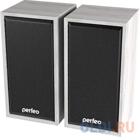 Perfeo колонки "CABINET" 2.0, мощность 2х3 Вт (RMS), белый дуб, USB