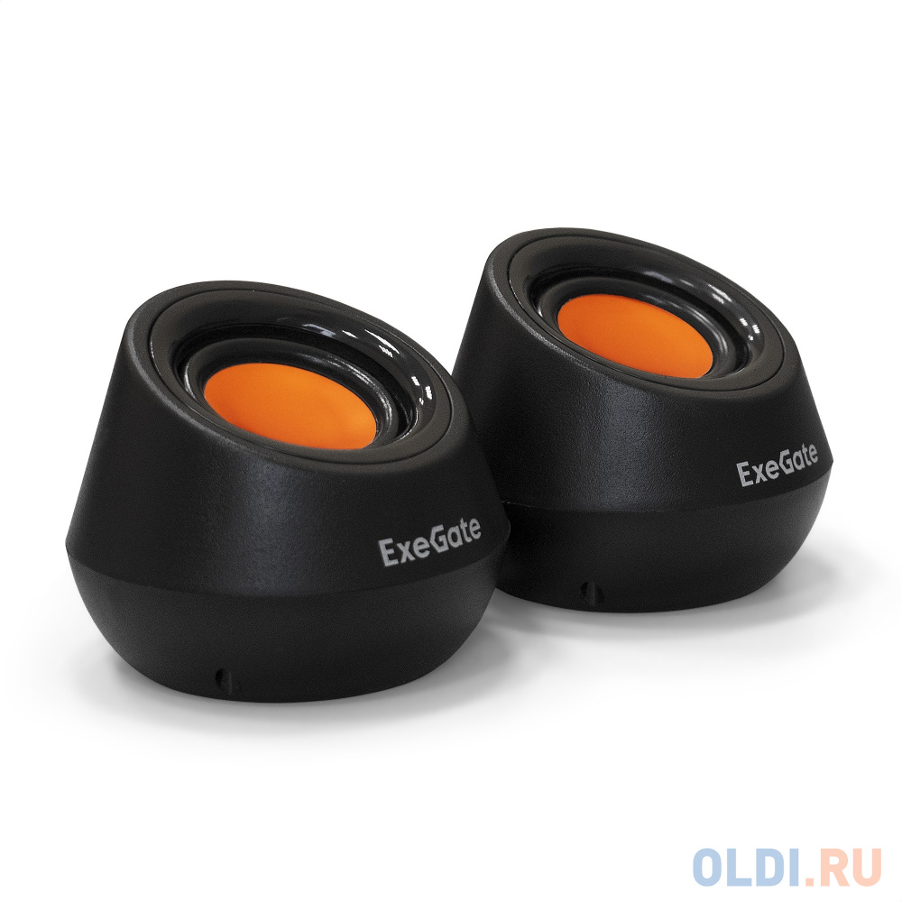   ОЛДИ Exegate EX287060RUS Акустическая система 2.0 ExeGate Disco 130 (питание USB, 2х3Вт (6 Вт RMS), 100-20000Гц, черный/оранжевый)