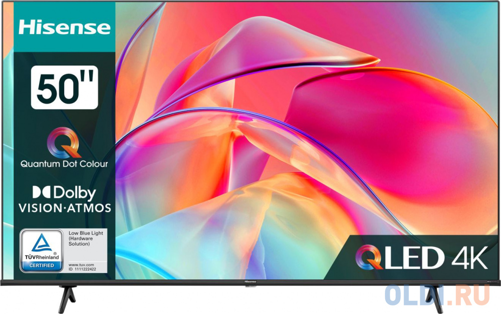  Телевизор QLED Hisense 50" 50E7KQ черный 4K Ultra HD 60Hz DVB-T DVB-T2 DVB-C DVB-S DVB-S2 USB WiFi Smart TV (RUS)