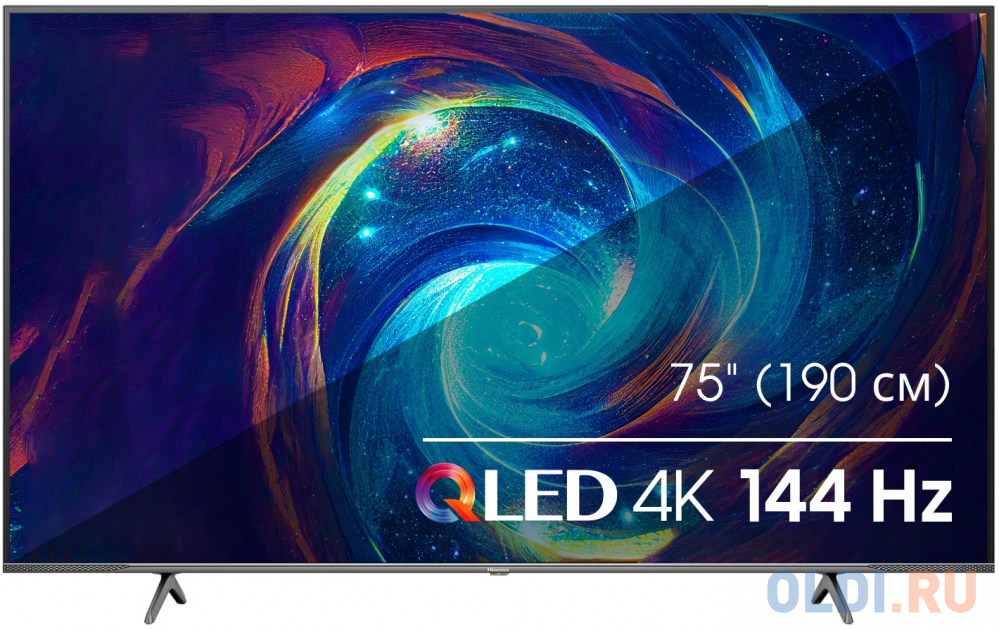  Телевизор QLED Hisense 75" 75E7KQ PRO темно-серый 4K Ultra HD 120Hz DVB-T DVB-T2 DVB-C DVB-S DVB-S2 USB WiFi Smart TV