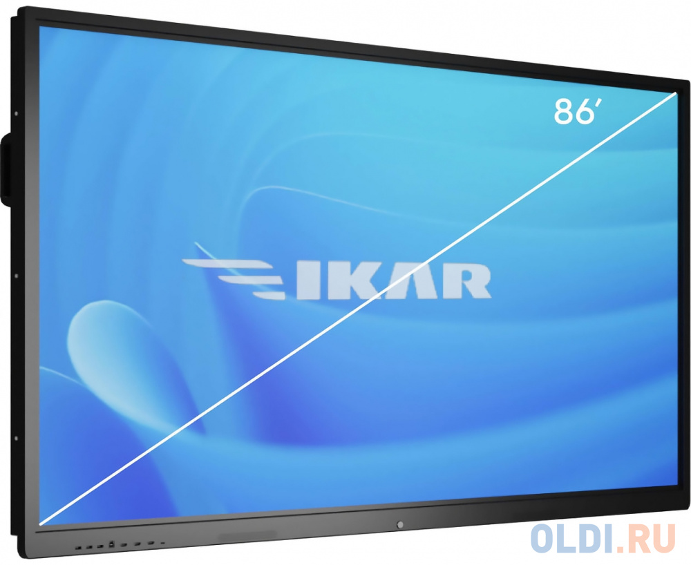 Панель Ikar 86" ИП 86-214-410 черный IPS LED 8ms 16:9 DVI HDMI M/M матовая 1200:1 400cd 178гр/178гр 3840x2160 VGA DP UHD USB 86кг (RUS)