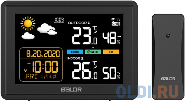 BALDR B0359WST2H2PR-BLACK Беспроводная Метеостанция, черный