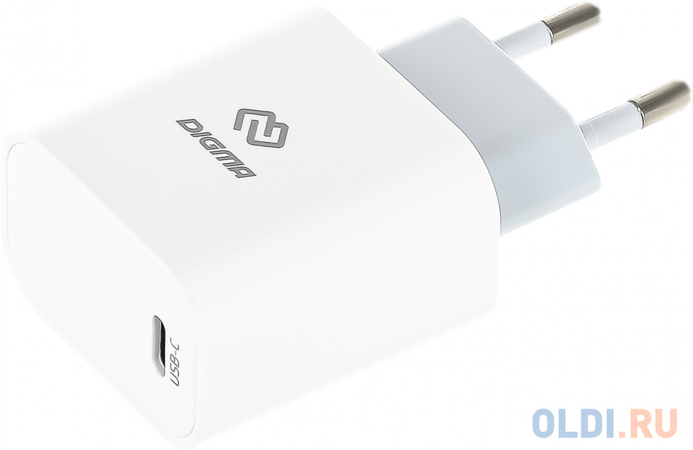 Сетевое зарядное устройство Digma DGW2C,  USB-C,  3A,  белый [dgw2c0f010wh]