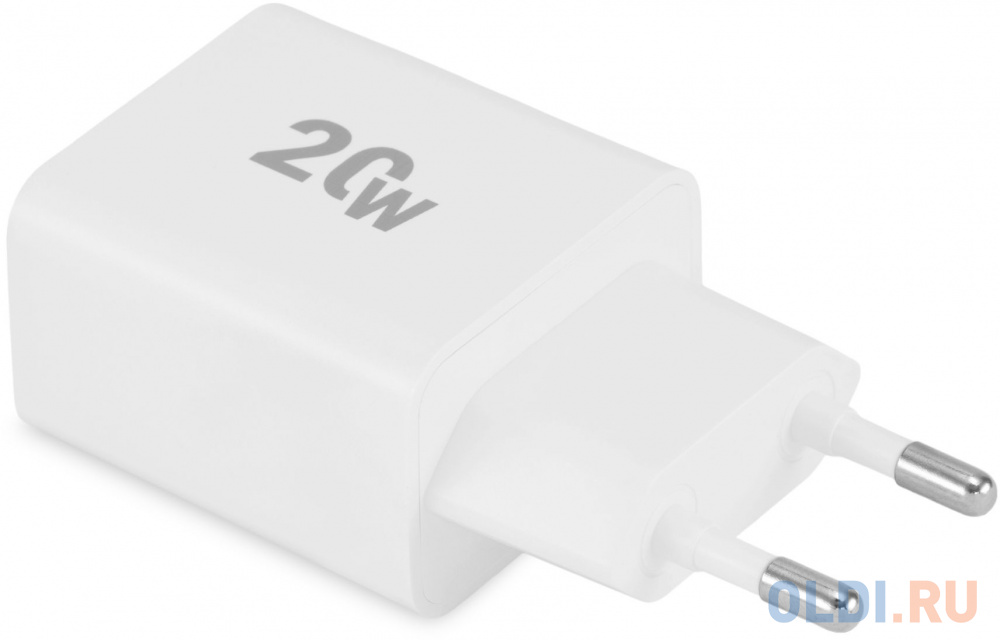 Сетевое зар./устр. Digma DGW2D 20W 3A+1A (PD+QC) USB-C/USB-A универсальное белый (DGW2D0F110WH)