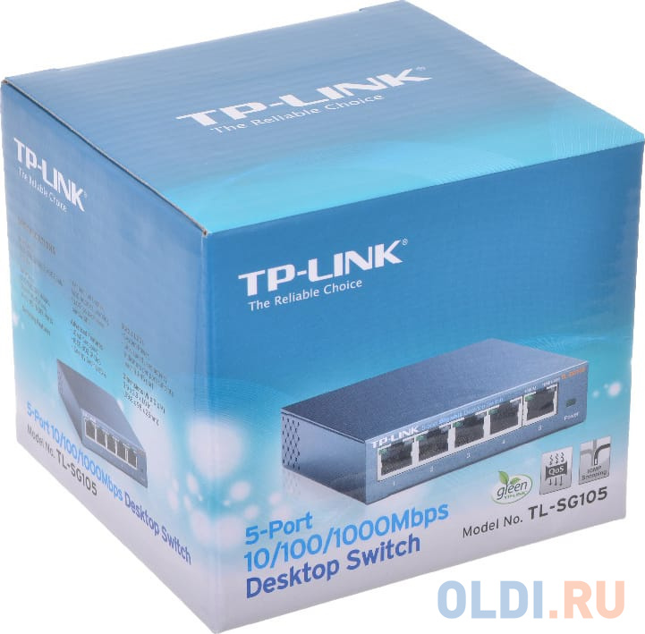 Коммутатор TP-LINK TL-SG105 Гигабитный настольный 5-портовый коммутатор