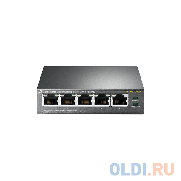 Коммутатор TP-LINK  TL-SG1005P 5-портовый гигабитный настольный коммутатор с 4 портами PoE