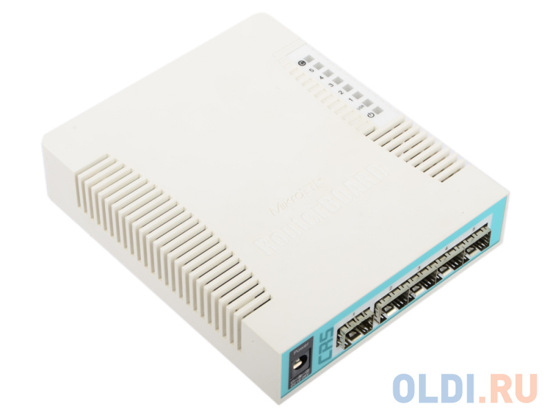 Коммутатор MikroTik CRS106-1C-5S Cloud Router Switch 106-1C-5S with QCA8511 400MHz CPU, 128MB RAM, lx Combo port (Gigabit Ethernet or SFP), 5 x SFP ca