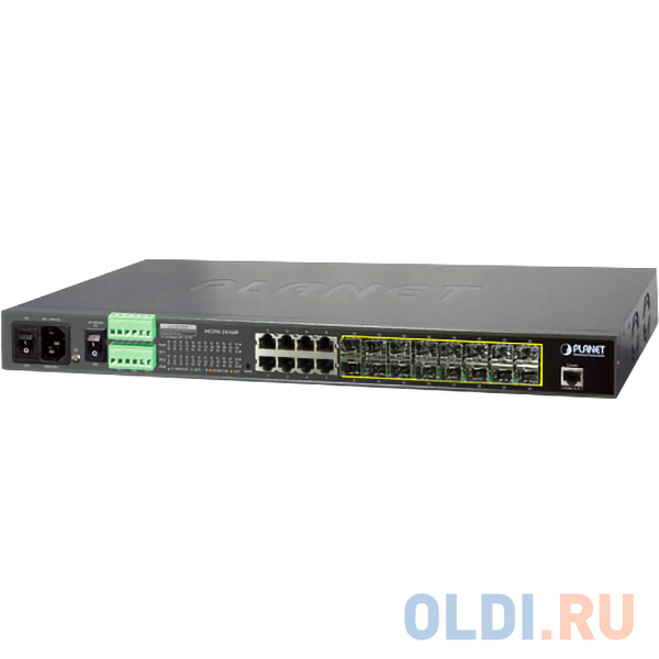 Коммутаторы  ОЛДИ PLANET 16-Port 100/1000Base-X SFP + 8-Port 10/100/1000Base-T L2/L4 Managed Metro Ethernet Switch (AC+2 DC, DIDO)