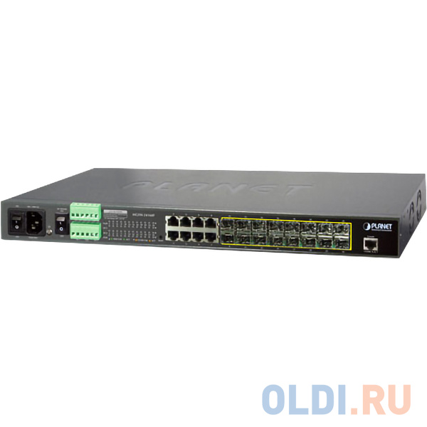 PLANET 16-Port 100/1000Base-X SFP + 8-Port 10/100/1000Base-T L2/L4 Managed Metro Ethernet Switch (AC+2 DC, DIDO)