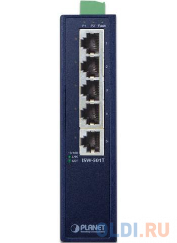 Коммутаторы IP30 Slim Type 5-Port Industrial Fast Ethernet Switch (-40 to 75 degree C)