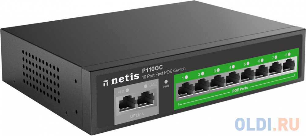 Коммутаторы Netis Коммутатор 10PORT 10/100/1000M 8POE+2XGE P110GC NETIS