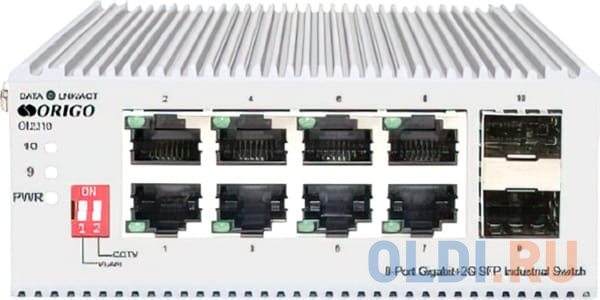 Unmanaged Industrial Switch 8x1000Base-T, 2x1000Base-X SFP, Surge 4KV, -40 to 75°C