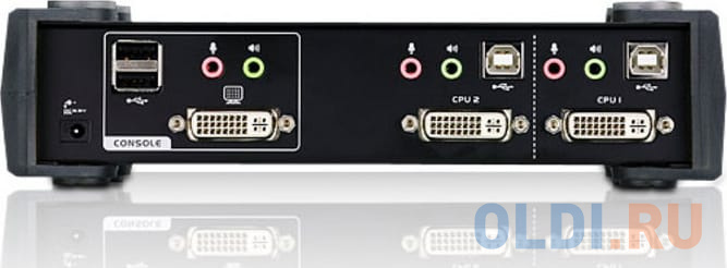 Переключатель ATEN  CS1762A-AT-G KVM+Audio+USB 2.0,  1 user USB+DVI =  2 cpu USB+DVI, со шнурами USB 2х1.8м., 1920x1200 60Hz, настол., исп.стандарт.ш