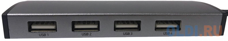 Разветвитель USB Type-C Digma HUB-4U2.0-UC-DS 4 x USB 2.0 серый