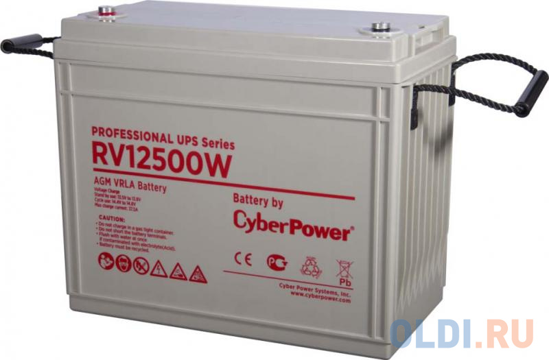 Аккумуляторы для ИБП Battery CyberPower Professional UPS series RV 12500W, voltage 12V, capacity (discharge 20 h) 155Ah, capacity (discharge 10 h) 147Ah, max. discharge cu