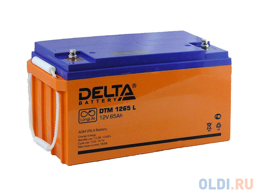 Аккумуляторы для ИБП  ОЛДИ Батарея Delta DTM 1265 L 65Ач 12B