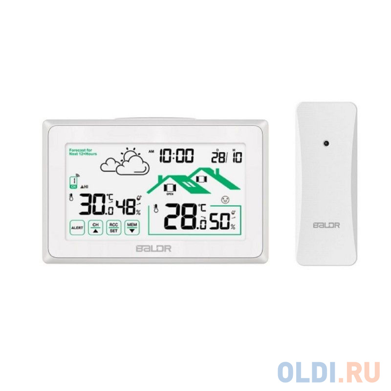 BALDR  B0340ST2H2R-V8-WHITE Беспроводная Метеостанция с индикатором открытия/закрытия окна, белый