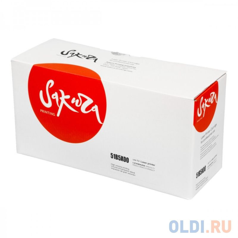 Картридж Sakura 51B5X00 для Lexmark MS517dn/MS617dn/MX517de/MX617de, черный, 20000 к.