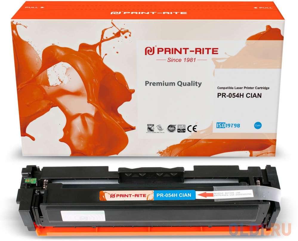 Картридж лазерный Print-Rite TFCA06CPU1J PR-054H CIAN 054H Cian голубой (2300стр.) для Canon LBP 621Cw/623Cdw/641Cw/643Cdw